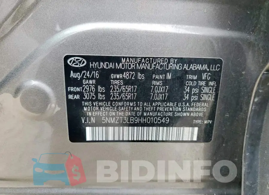 5NMZT3LB9HH010549 Photo# 13
