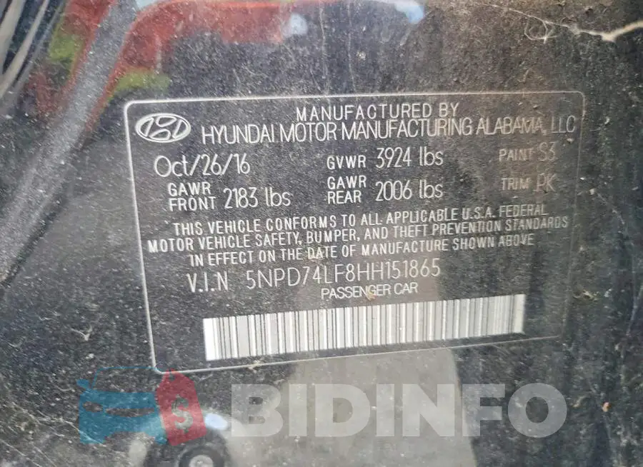 5NPD74LF8HH151865 Photo# 12