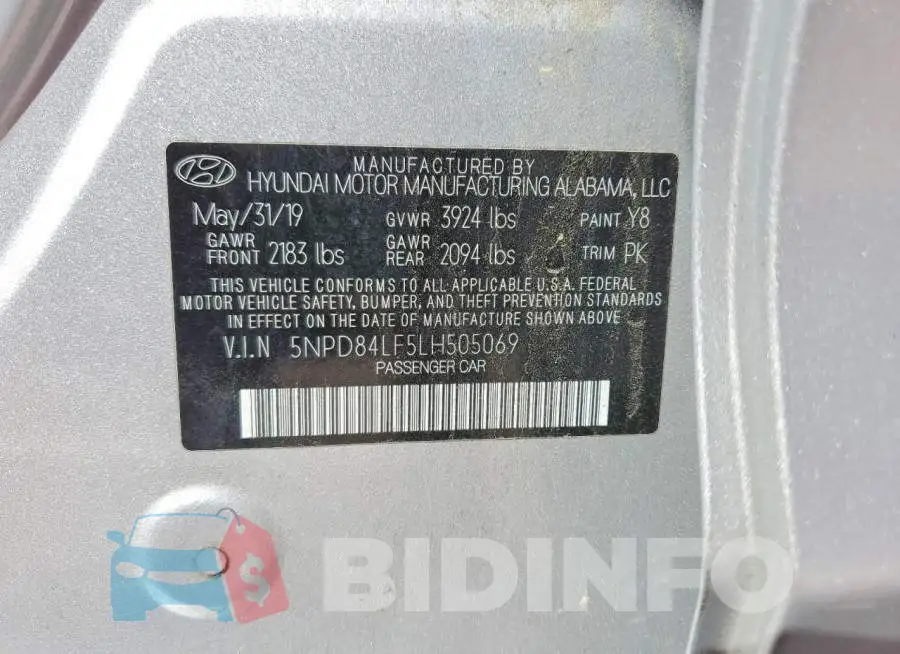 5NPD84LF5LH505069 Photo# 12