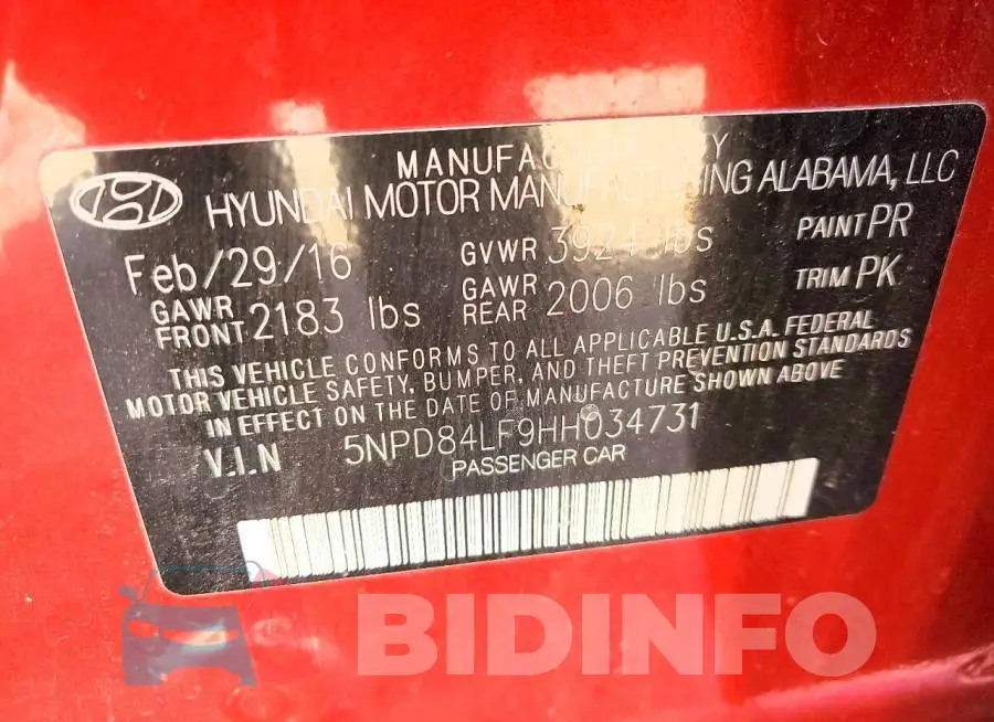 5NPD84LF9HH034731 Photo# 12