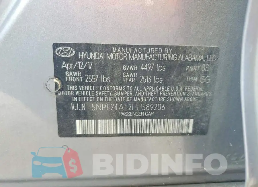 5NPE24AF2HH589206 Photo# 12