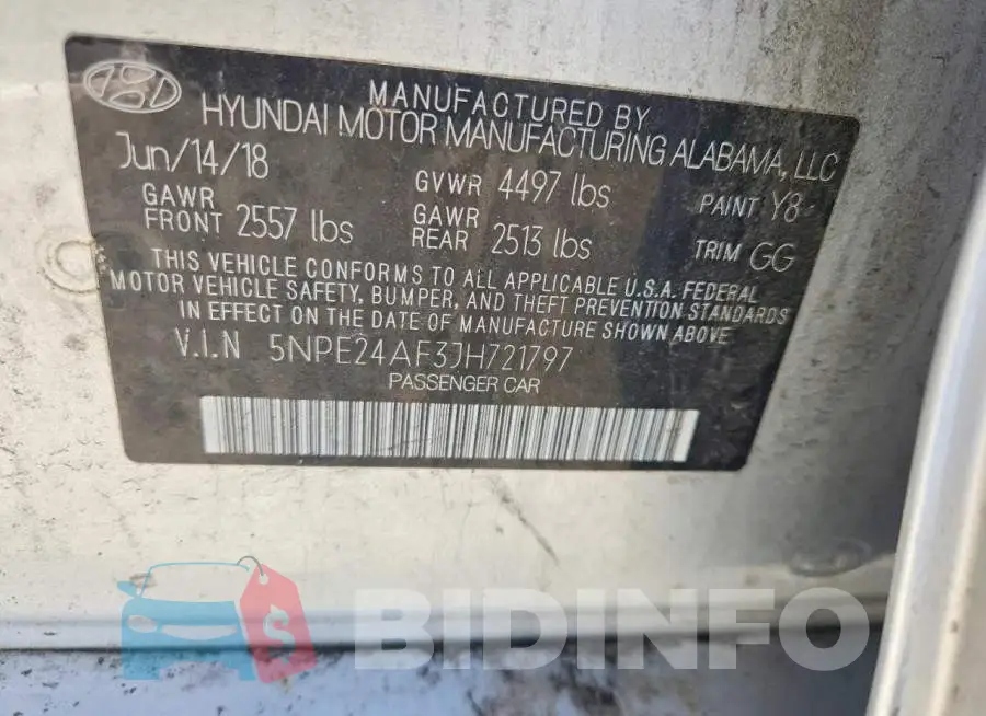 5NPE24AF3JH721797 Photo# 12