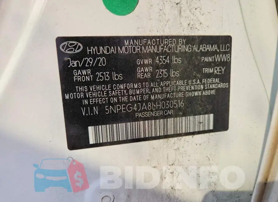 5NPEG4JA8LH030516 Photo# 12