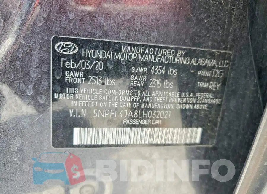 5NPEL4JA8LH032021 Photo# 12