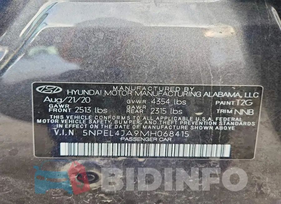 5NPEL4JA9MH068415 Photo# 12