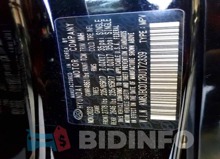 KM8JBCD12RU172339 Photo# 13