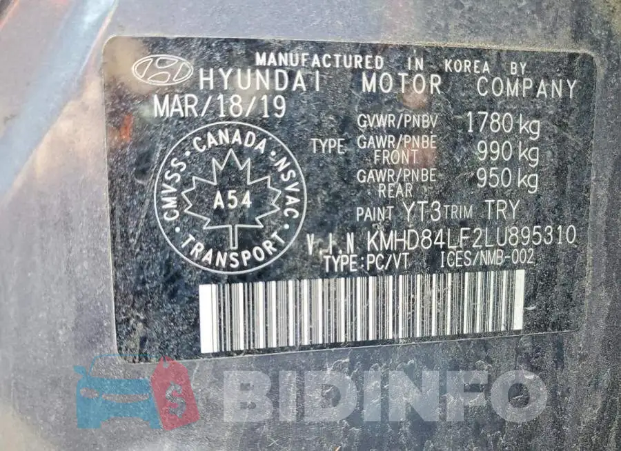 KMHD84LF2LU895310 Photo# 12