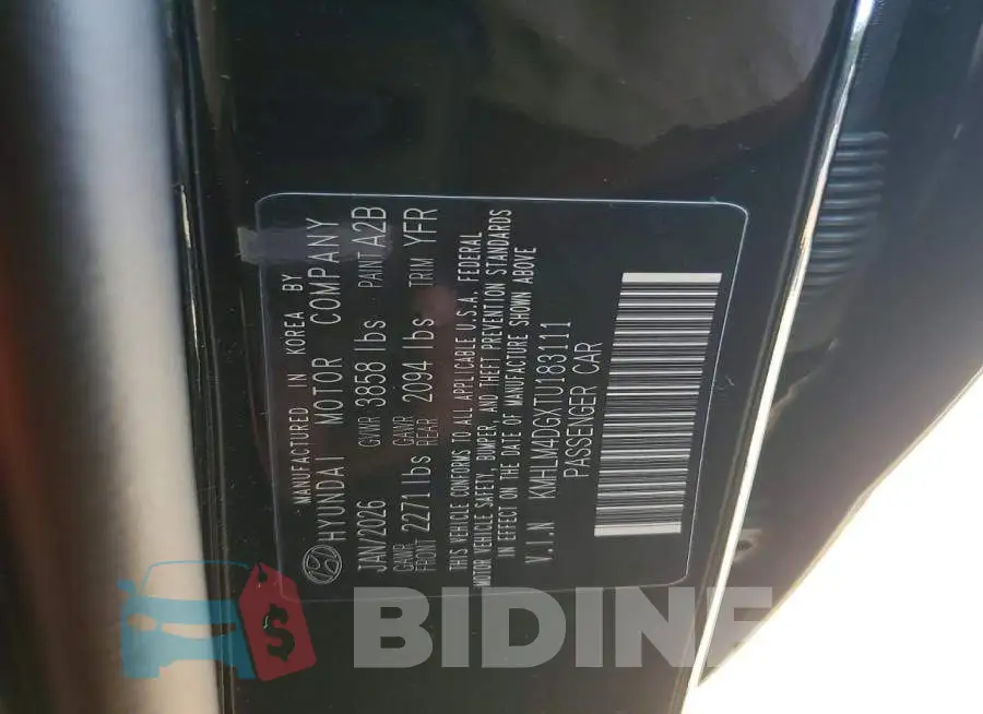 KMHLM4DGXTU183111 Photo# 13