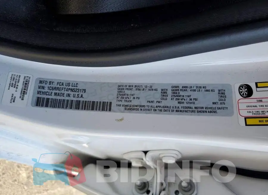 1C6RREFT4PN523179 Photo# 12