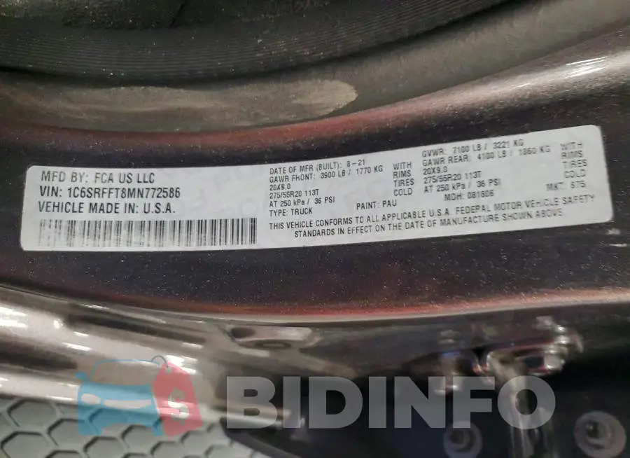 1C6SRFFT8MN772586 Photo# 12