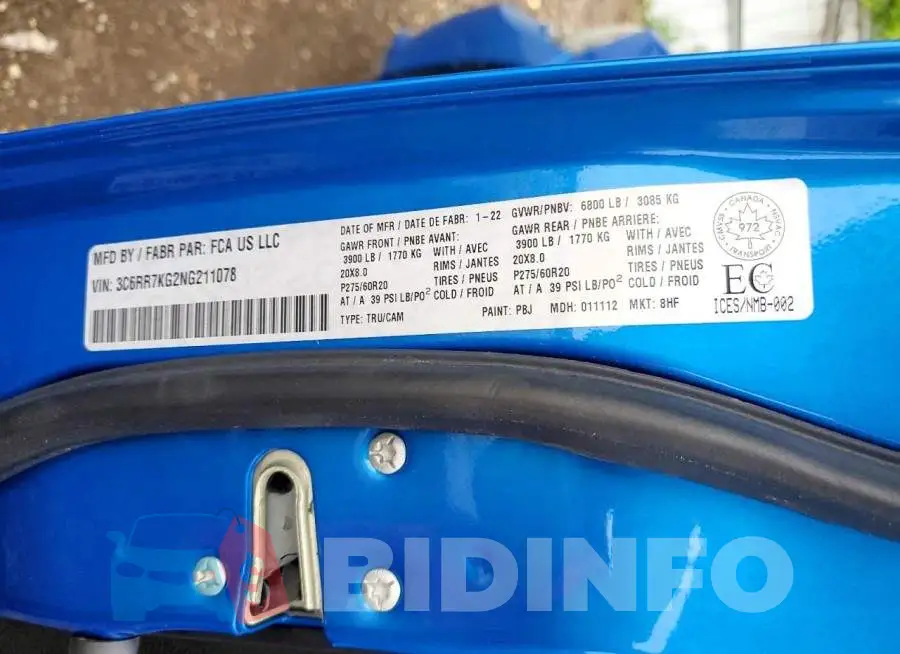 3C6RR7KG2NG211078 Photo# 13