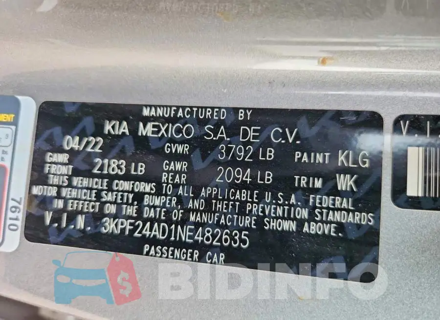 3KPF24AD1NE482635 Photo# 13