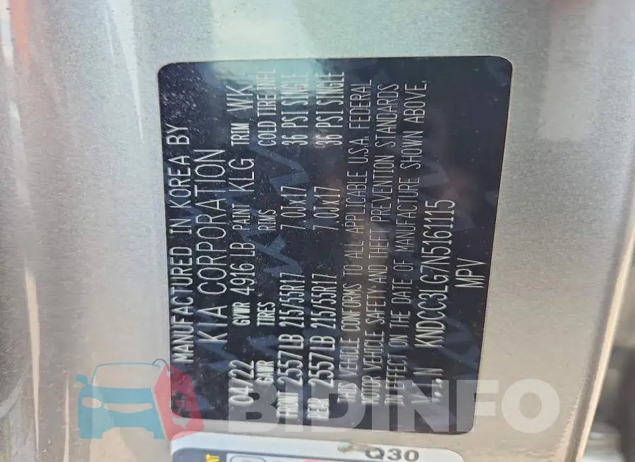 KNDCC3LG7N5161115 Photo# 13