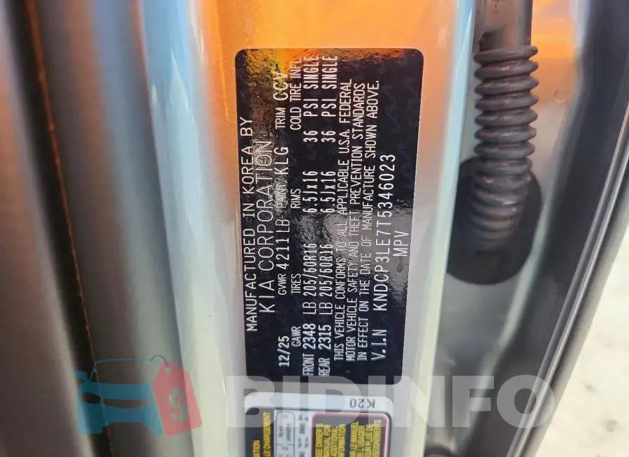 KNDCP3LE7T5346023 Photo# 12