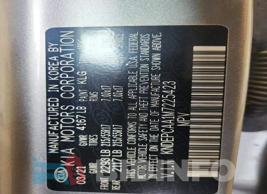 KNDEPCAA1M7225423 Photo# 13