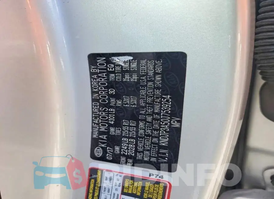 KNDJP3A50J7539254 Photo# 12