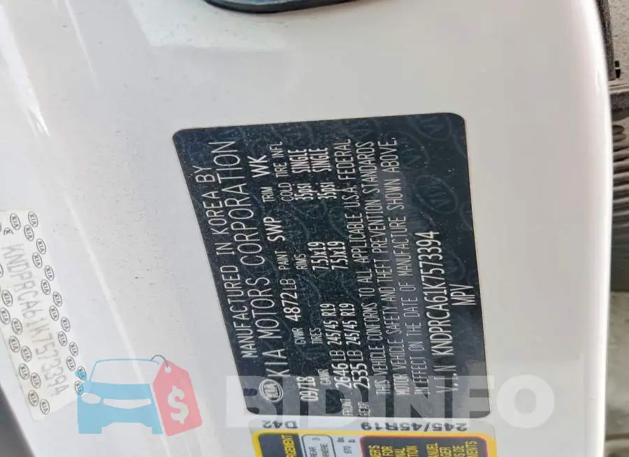 KNDPRCA61K7573394 Photo# 12