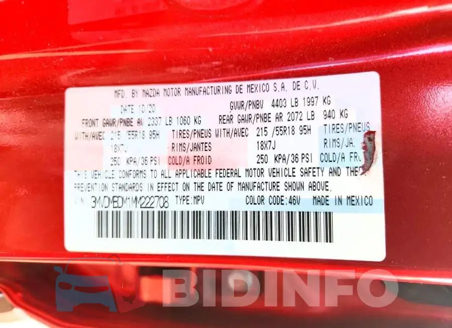 3MVDMBDM1MM222708 Photo# 14
