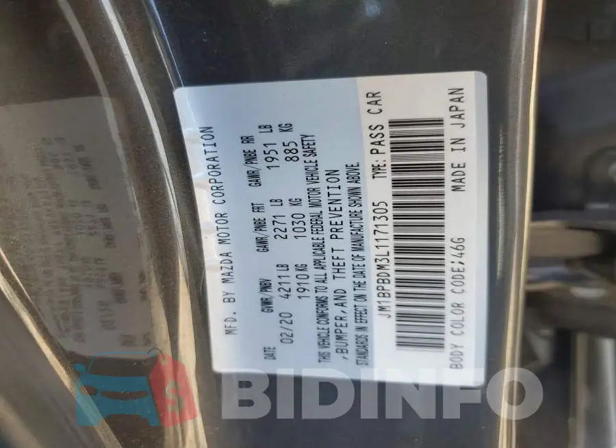 JM1BPBDM3L1171305 Photo# 12