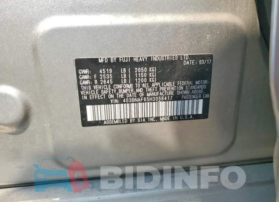 4S3BNAF65H3058417 Photo# 12