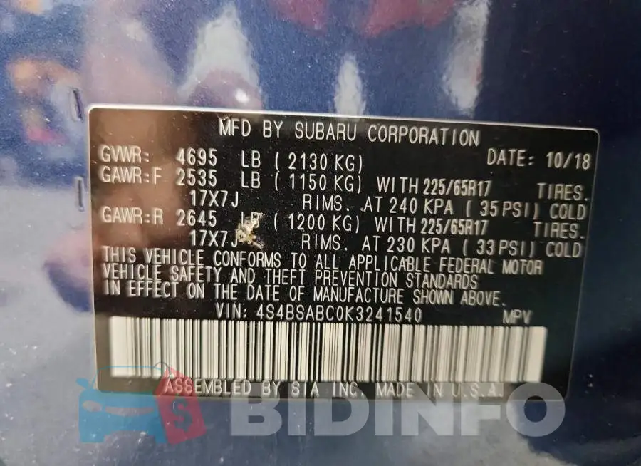 4S4BSABC0K3241540 Photo# 13