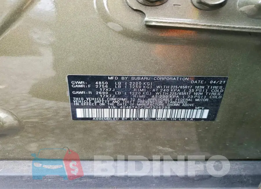 4S4BTADC2M3206298 Photo# 14
