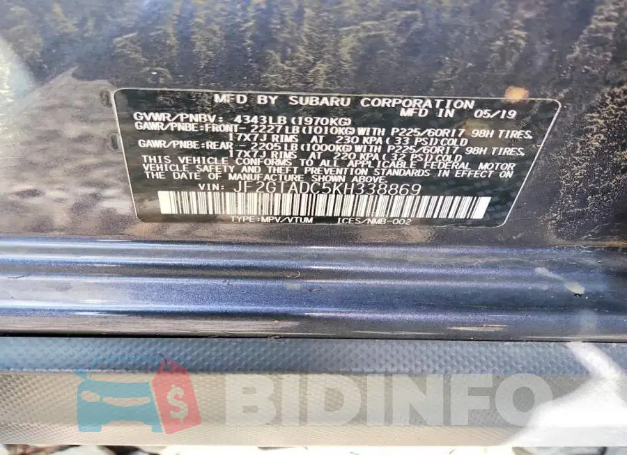 JF2GTADC5KH338869 Photo# 12