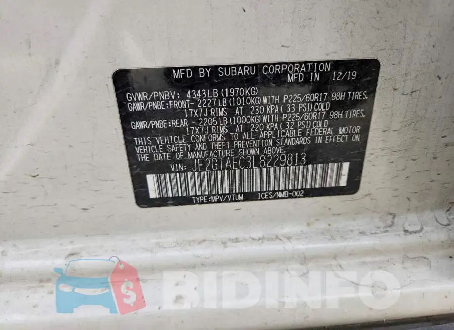 JF2GTAEC3L8229813 Photo# 12