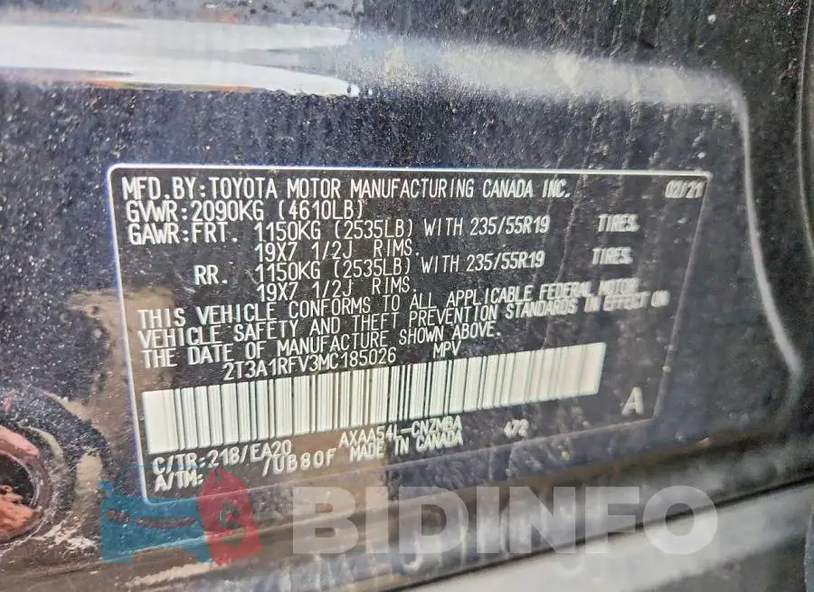 2T3A1RFV3MC185026 Photo# 13