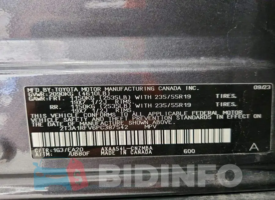 2T3A1RFV6PC387542 Photo# 13