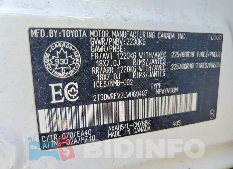 2T3DWRFV2LW069487 Photo# 13