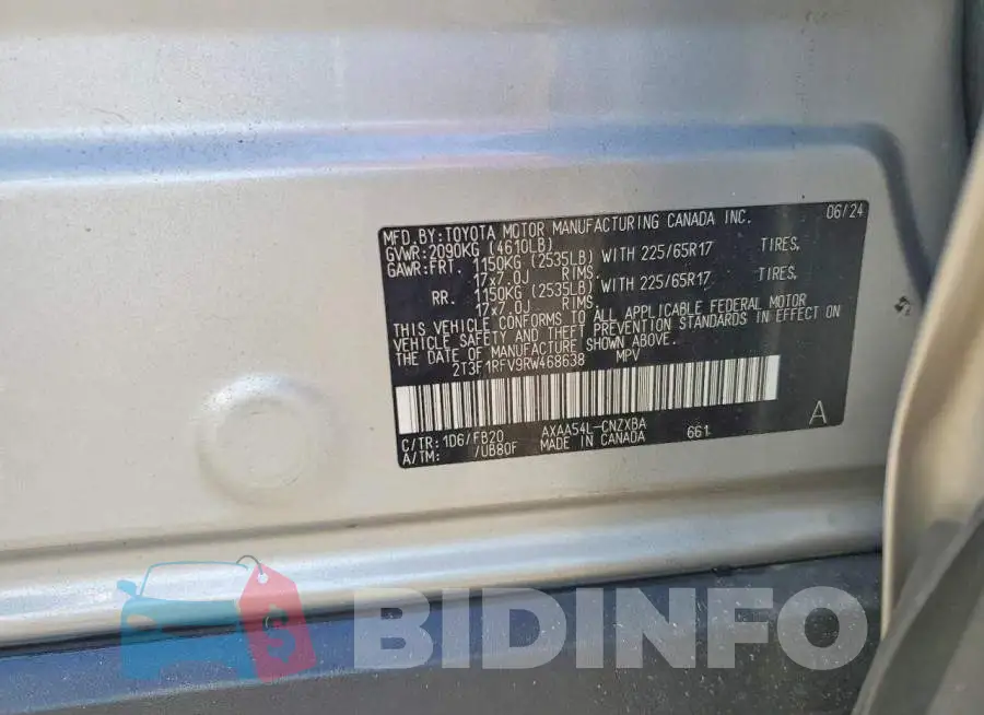 2T3F1RFV9RW468638 Photo# 13