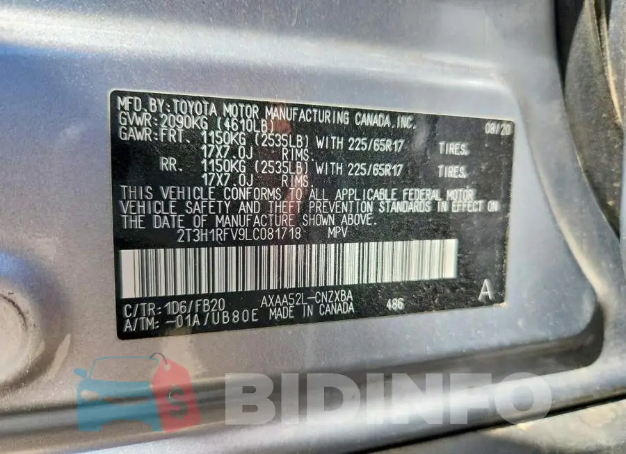 2T3H1RFV9LC081718 Photo# 12
