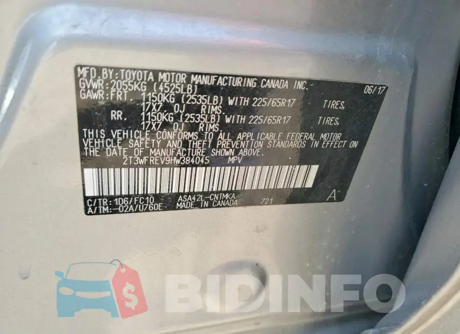 2T3WFREV9HW384045 Photo# 13