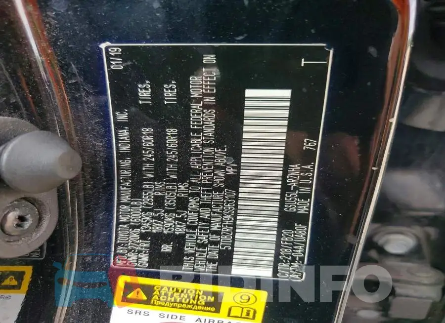 5TDBZRFH9KS963107 Photo# 14