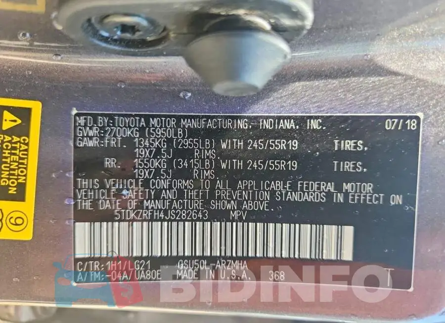 5TDKZRFH4JS282643 Photo# 14
