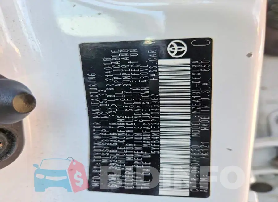 5YFB4MDE3PP045962 Photo# 12