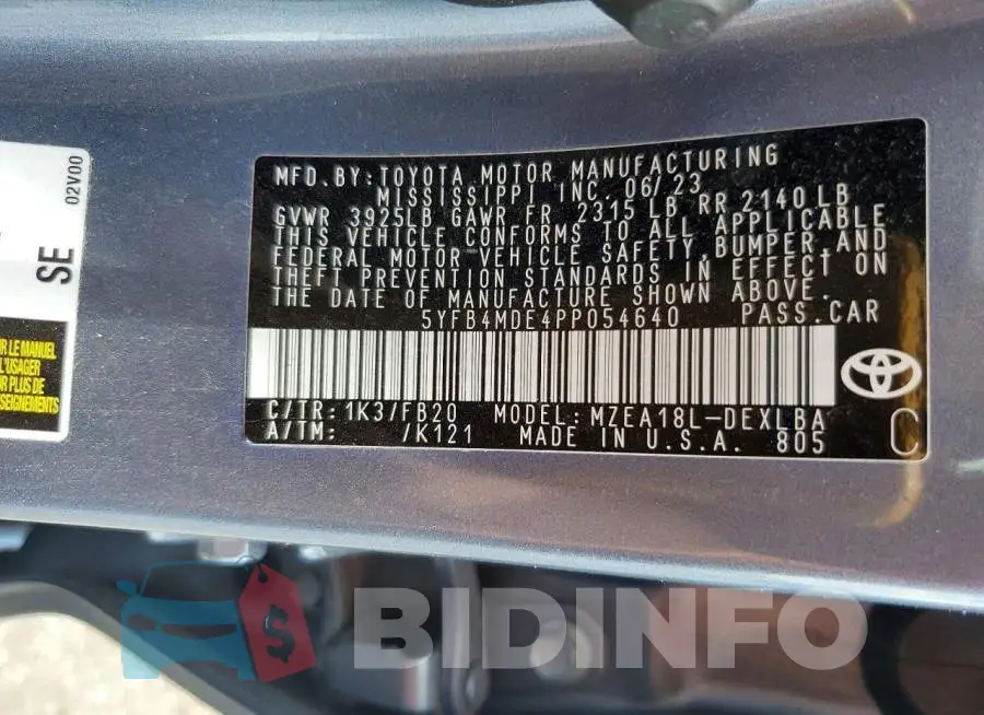 5YFB4MDE4PP054640 Photo# 13