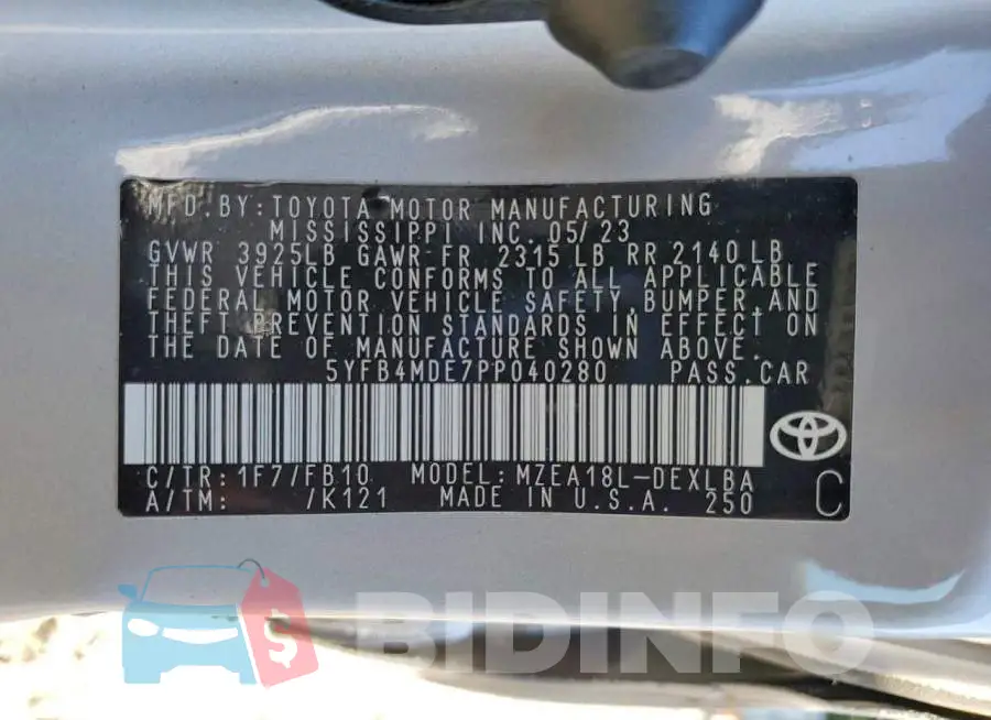 5YFB4MDE7PP040280 Photo# 12