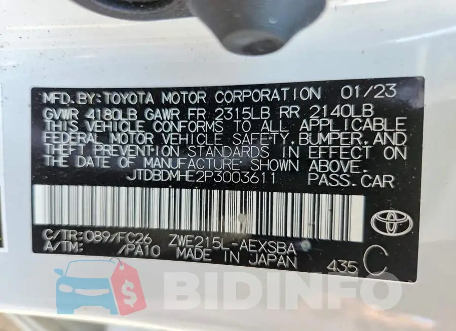 JTDBDMHE2P3003611 Photo# 13