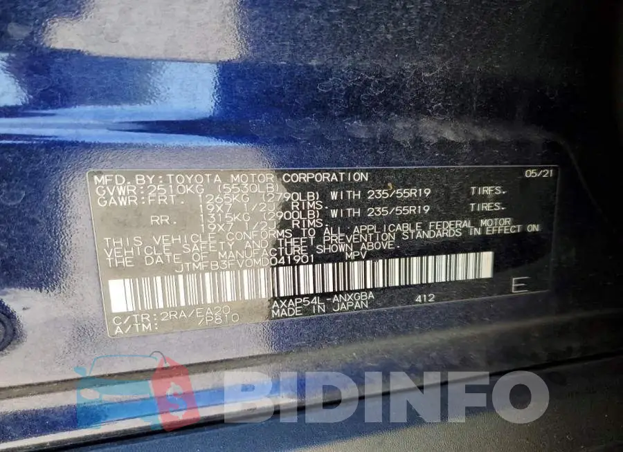 JTMFB3FV0MD041901 Photo# 14
