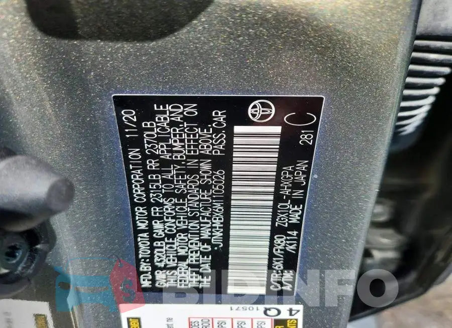 JTNKHMBX6M1105026 Photo# 14