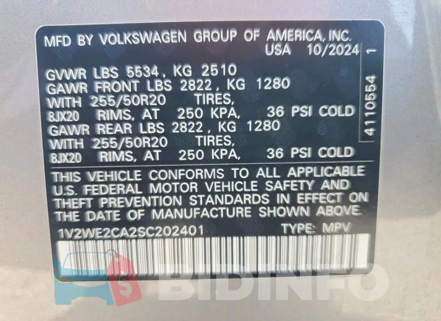 1V2WE2CA2SC202401 Photo# 13