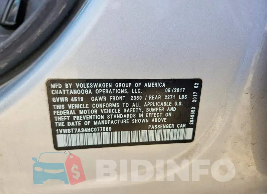 1VWBT7A34HC077589 Photo# 12