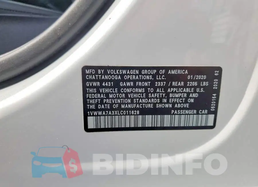 1VWWA7A3XLC011628 Photo# 12