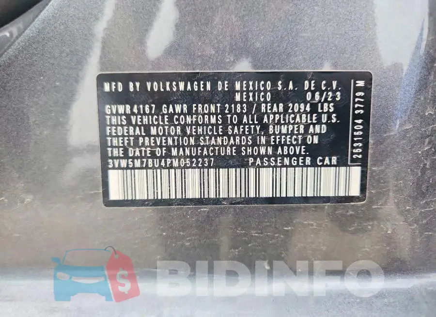3VW5M7BU4PM052237 Photo# 12