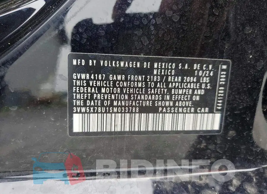 3VW5X7BU1SM033788 Photo# 12