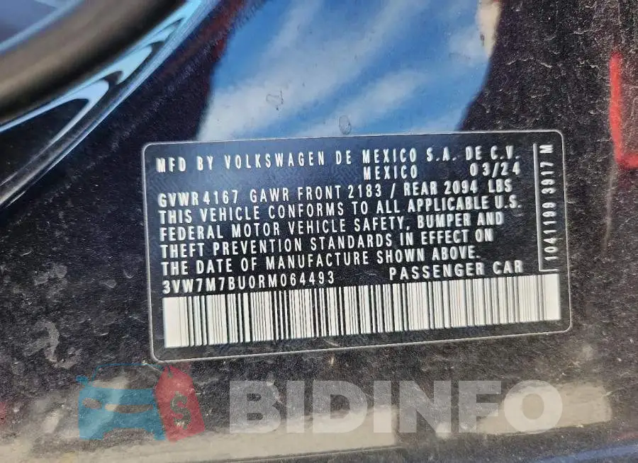 3VW7M7BU0RM064493 Photo# 12