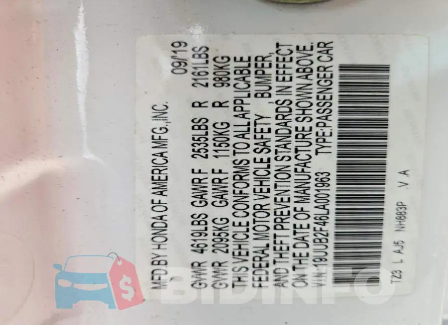 19UUB2F46LA001963 Photo# 12