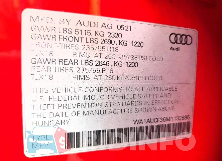 WA1AUCF36M1132895 Photo# 13